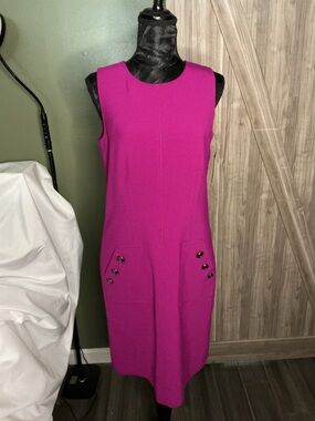 NWT Etcetera Nolita Magenta Pink Sleeveless Sheath Dress Size 2